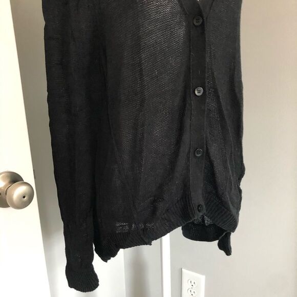 14th & Union Black Cardigan w/ Split Back - Picture 3 of 7